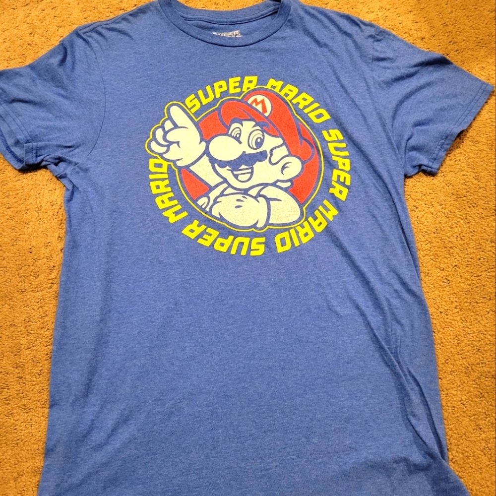 Super Mario Bros Blue T-shirt